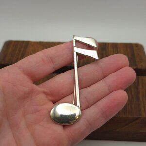 Sterling Silver Large Music Note Pin Brooch B50